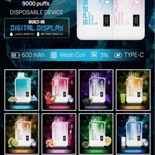 SP2S GEM 9000 PUFFS 拋棄式電子煙 一次性霧化桿